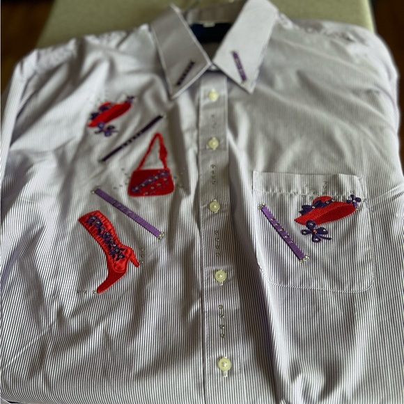 Vintage Red hat lady blouse never worn. 1X - Picture 4 of 5